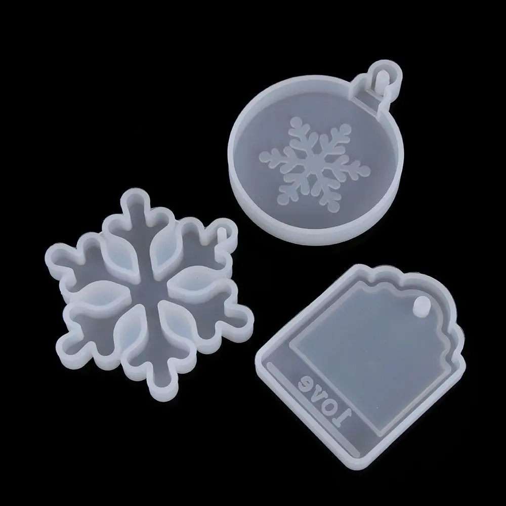 Snowflake Christmas Tree Jewelry Making Tools Crystal Resin Mold Silicone Mould Xmas Ornament Epoxy Resin Molds