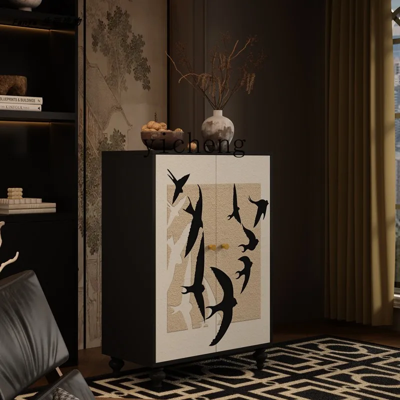 

Drawer Cabinet Living Room Entrance Solid Wood Decorative Cabinet Bedroom Storage Wall-Mounted Integrated Storage Cabinet