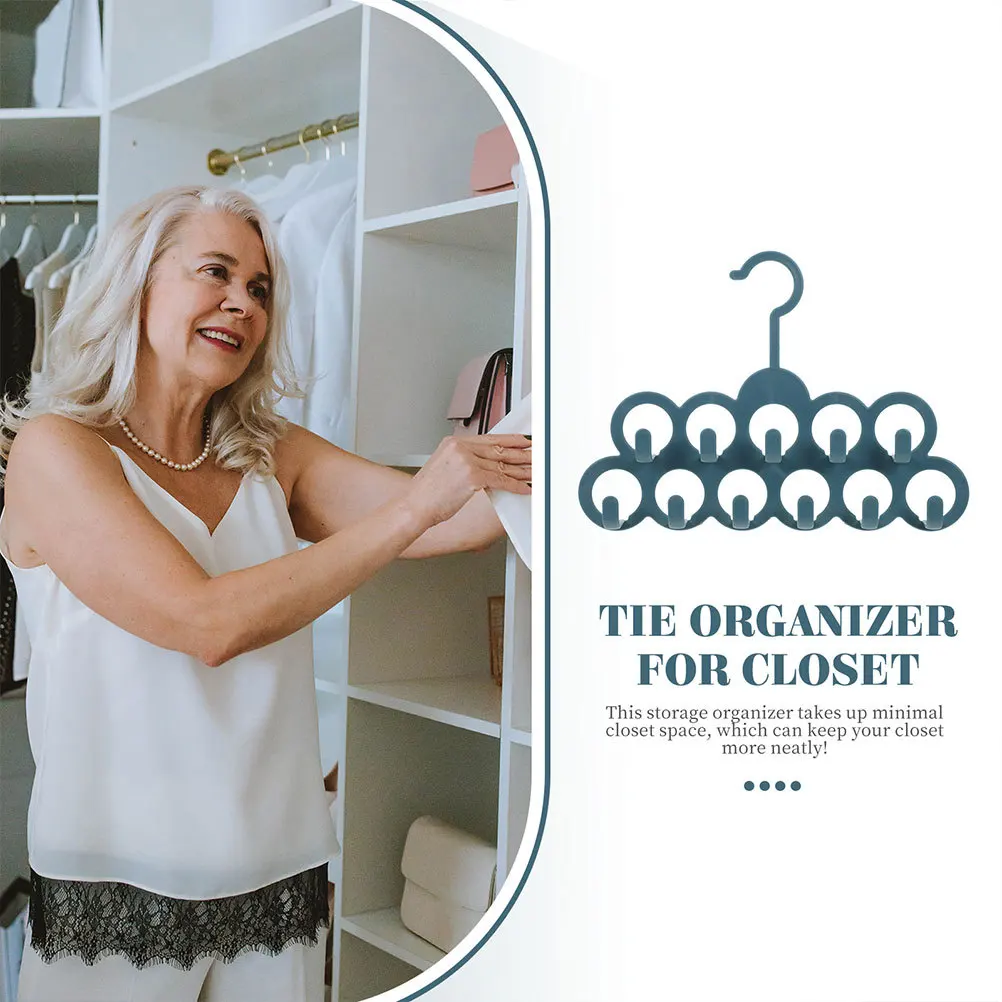 

Space Saving Bathroom Storage Rack Multi-Hook Multi-Hole Hanger PP Material for Closet Belt Tie Scarf Organizer Towels Keys