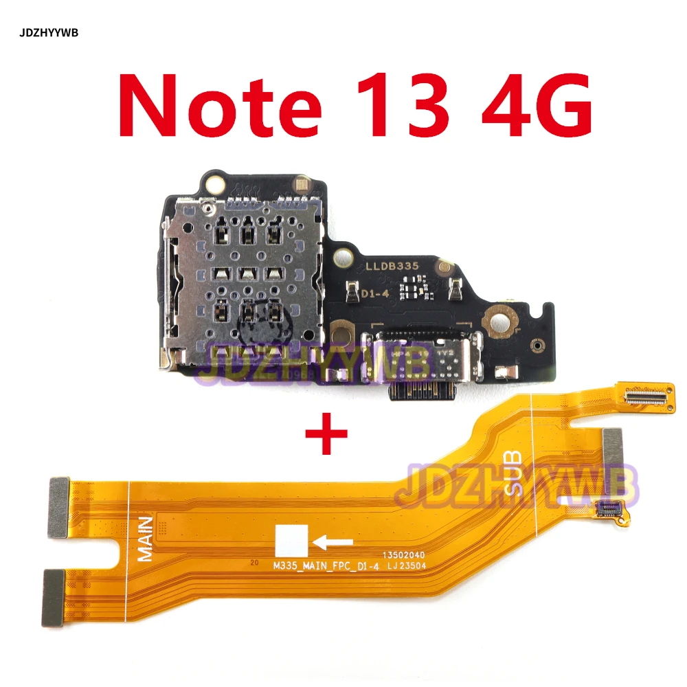 

USB Board Charger Charging Dock Port Connector Flex Cable For Xiaomi Redmi Note 13 4G Mainboard Main Board Flex