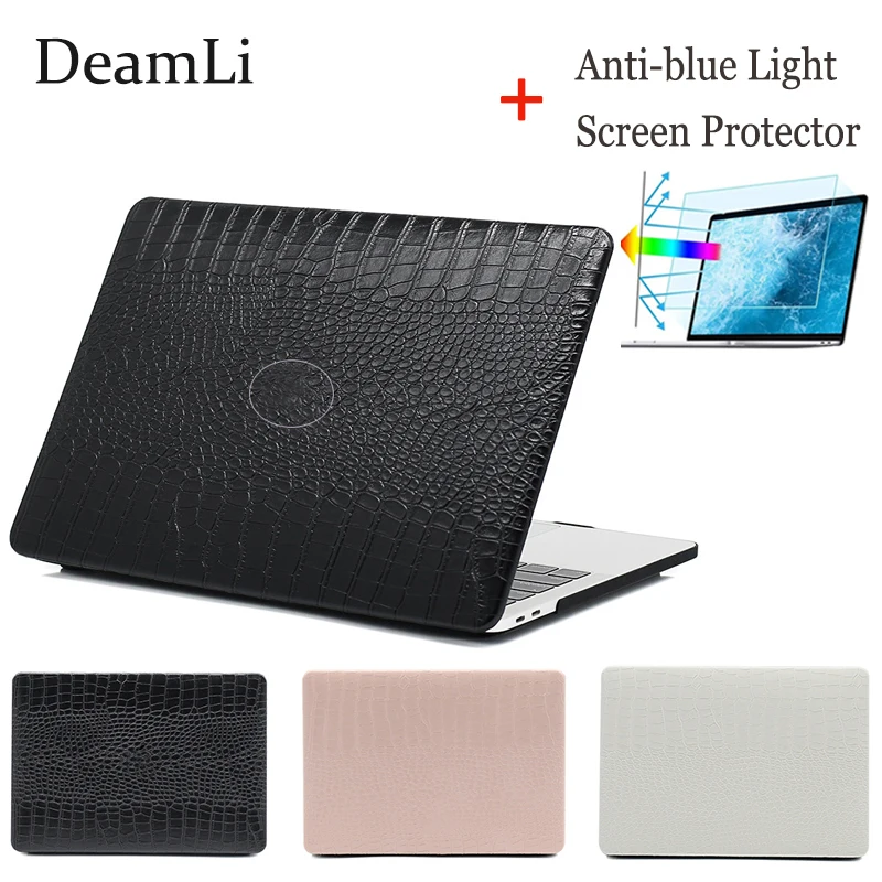 Imagem -01 - Capa de Couro de Crocodilo para Laptop Estojo para Macbook Air 15 13 m2 Chip A2941 A2681 A2338 m1 Pro14 2023 2023 m3