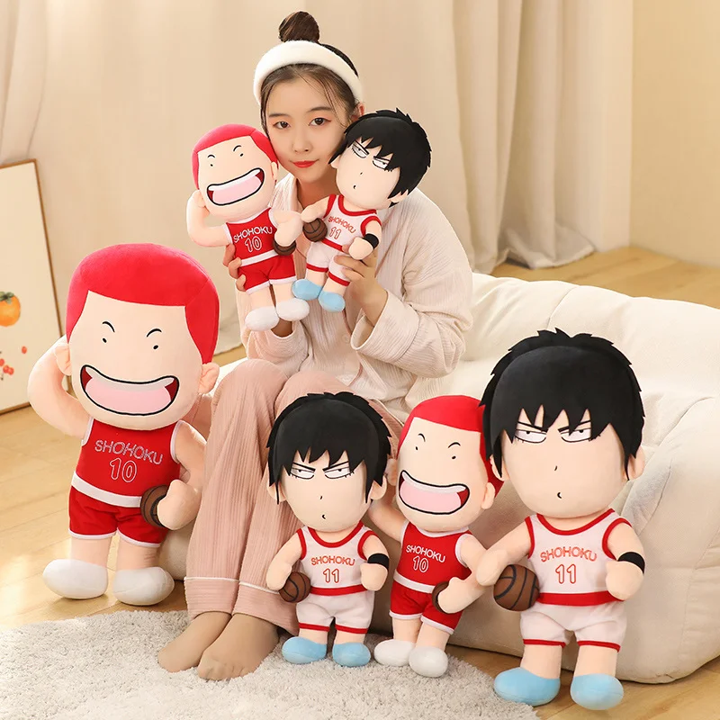 Cute SLAM DUNK Plush Toy Sakuragi Hanamichi Doll Kaede Rukawa Plushies Home Decor Throw Pillow Birthday Gifts For Fans Boyfriend