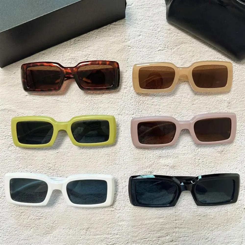 Outdoor Small Rectangle Sunglasses New Women Men Fashion Punk Eyewear Candy Color Retro Uv Resistant Shades Glasses