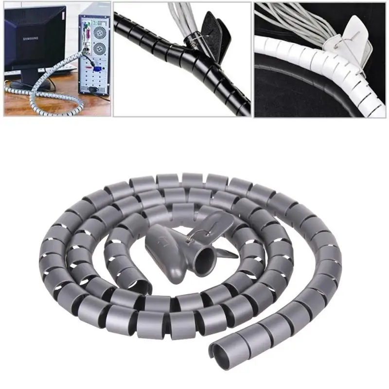 Flexible Spiral Cable Organizer Storage Pipe Cord Protector Management Cable Winder Desk Tidy Cable Accessories Organizer Tools