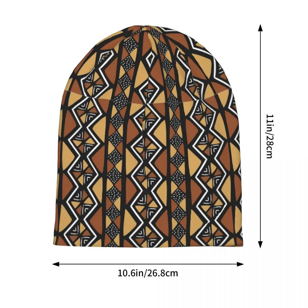 African Mud Cloth Mali Skullies Beanies Hats Warm Autumn Winter Outdoor Cap Knitted Bonnet Caps for Unisex Adult