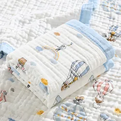 110*110cm Cartoon Swaddle Blanket Baby Newborn Bamboo Muslin Bed Sheet Kids Baby Bath Towel Blankets Swaddle Cotton