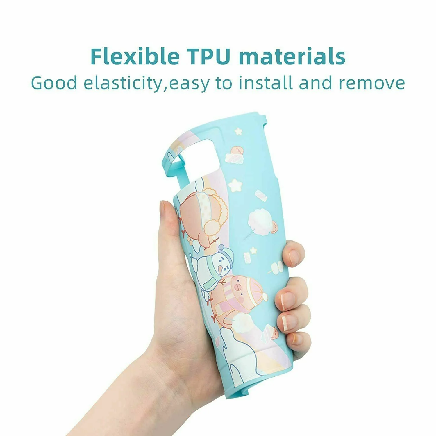 GeekShare-غطاء حماية لنينتندو سويتش ، كاواي كتكوت ، كارتون ثلج ، غطاء كامل من البولي يوريثان الناعم ، غلاف مسكة خلفي ، ملحقات NS