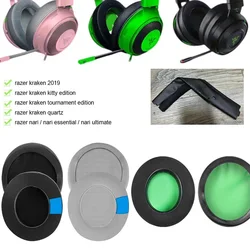 Ear Pads for Razer Nari THX 7.1 Ultimate/Essential/Kraken kitty Headphones replacement headband leather cooling Gel Ear pads