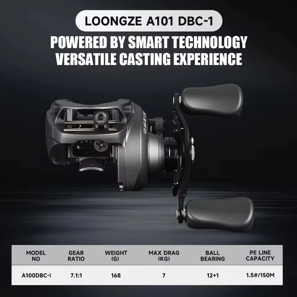 LOONGZE Airlite Low-profile Baitcasting Reel A101DBC-1/MBS CNC All