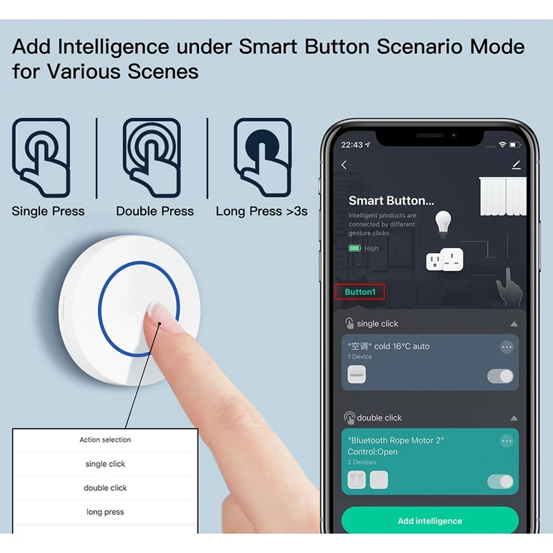 Graffiti Scene Switch Zigbee Wireless Switch About 45X45x14mm Tuya Zigbee Multifunction Portable Convenient Scene Switch