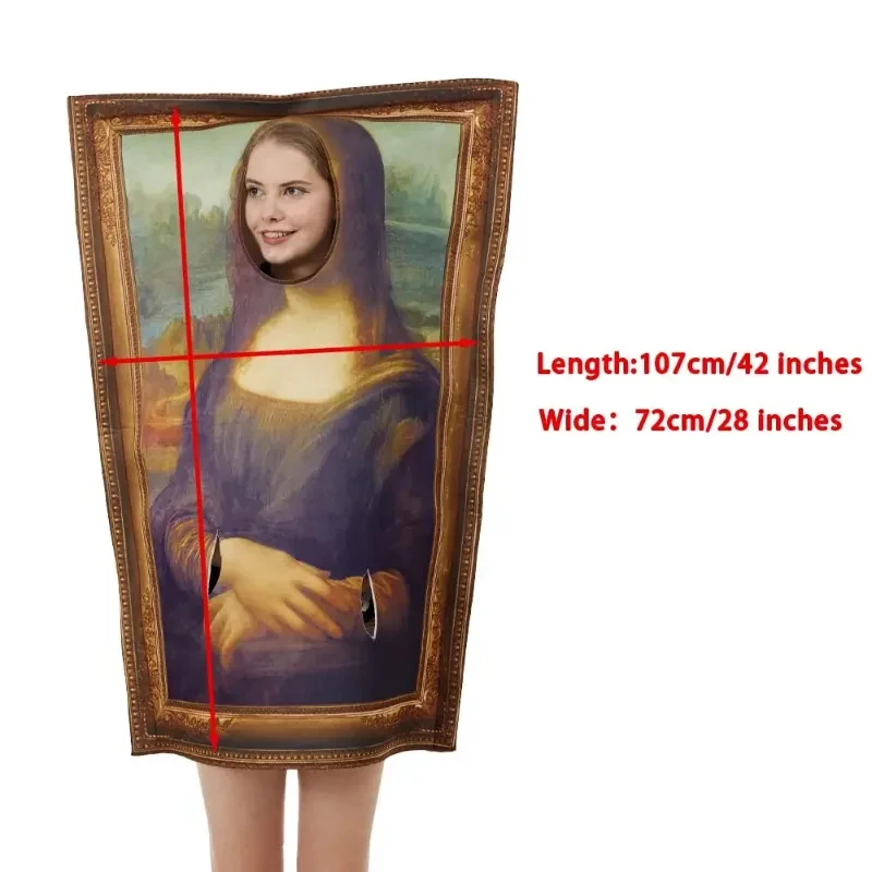 Famous Paintings Costume Mona Lisa The Scream Halloween Adult Men Women Funny Cerative Dress up