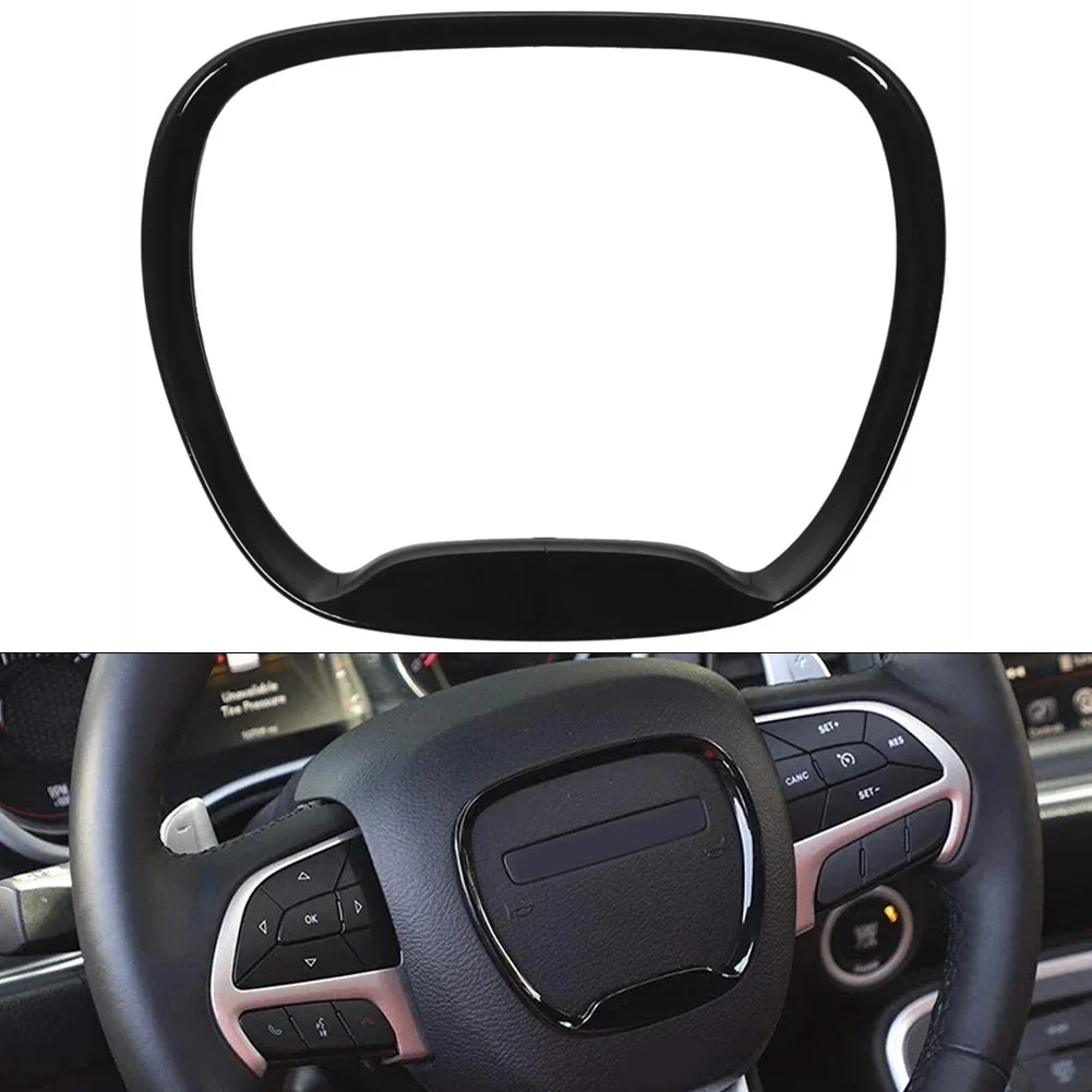 Enhance Your Driving Experience with this Sleek Black Steering Wheel Trim Cover for Dodge For Challenger 2015+