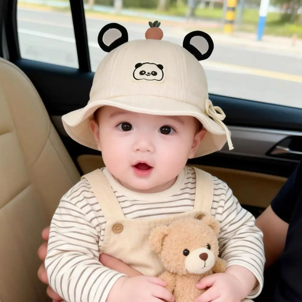 

Милая детская шапка с мультяшным рисунком, регулируемая, легкая, дышащая, солнцезащитная панама для младенцев 3-12 месяцев