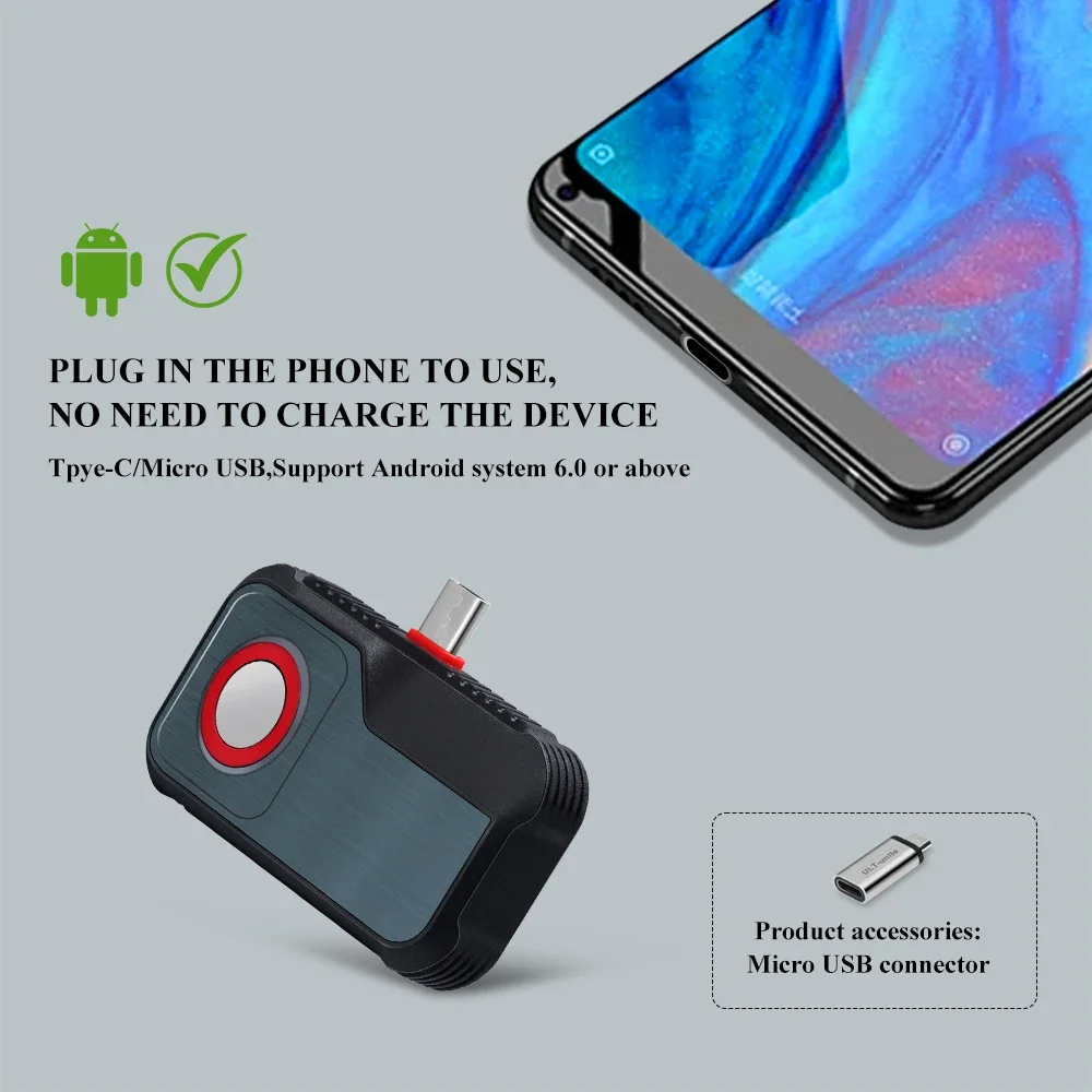 256*192 Pixels Thermal Camera  Android Type C Mobile Phone Infrared Thermal Imager for Electrical Repair