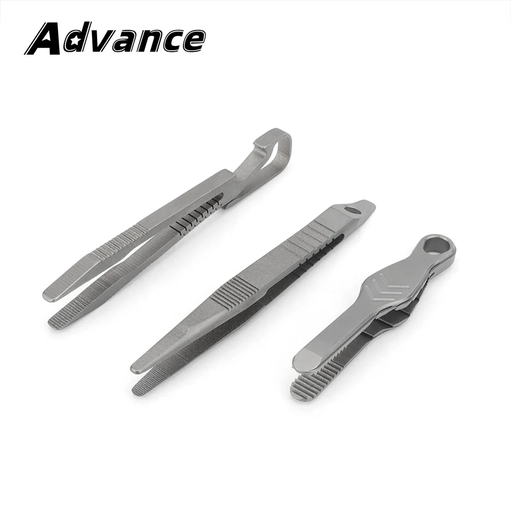 Titanium Alloy Small Tweezers Keychain Portable Mini Tweezer Outdoor EDC Tool