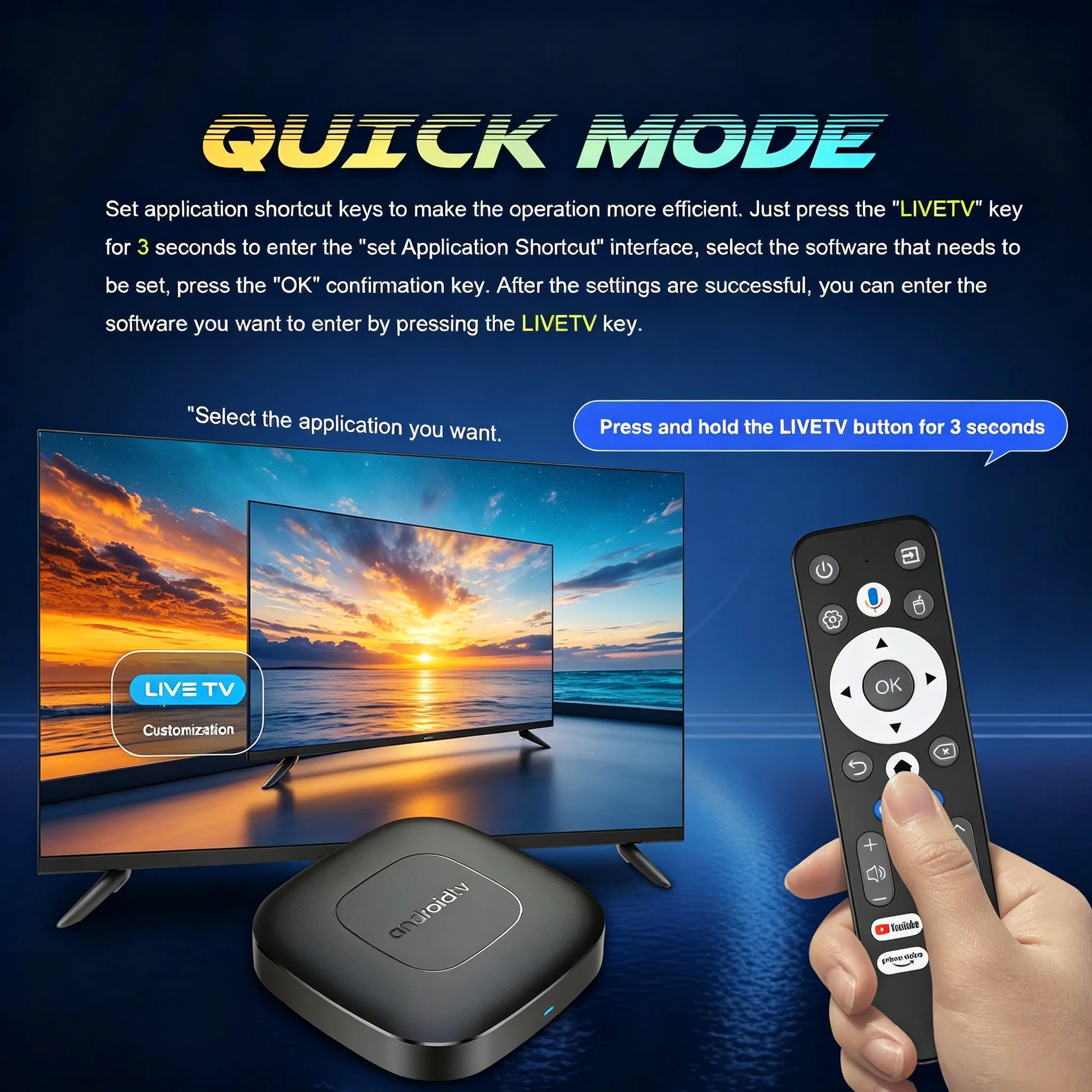 Mortal TV Box T1 Android 16 4K Google Voice 8 GB RAM 128 GB ROM RK3518 BT5.0 WiFi 6 HDR10 YouTube Video Media Player Decoder TV Box – Detail 5