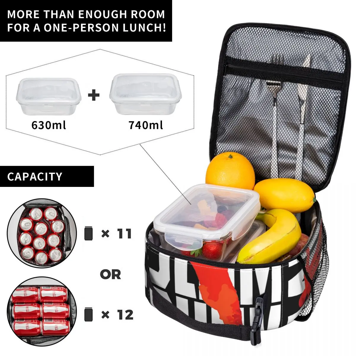 Slams-Dunks Basketball Insulated Lunch Bag Large Meal Container Cooler Bag Lunch Box Tote College Outdoor Food Bag