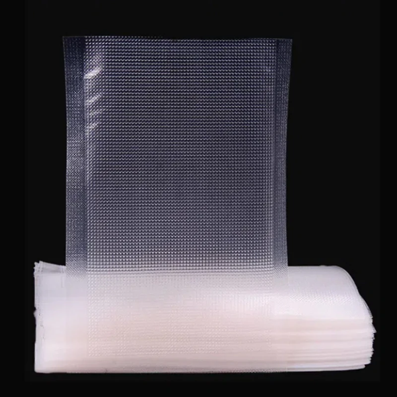 100/50pcs Scelleur sous vide En Plastique Texturé Sac De Rangement pour Machine À Sceller Sous Vide pour Emballer La Nourriture Économiseur Emballage Emballeur Joint Sacs