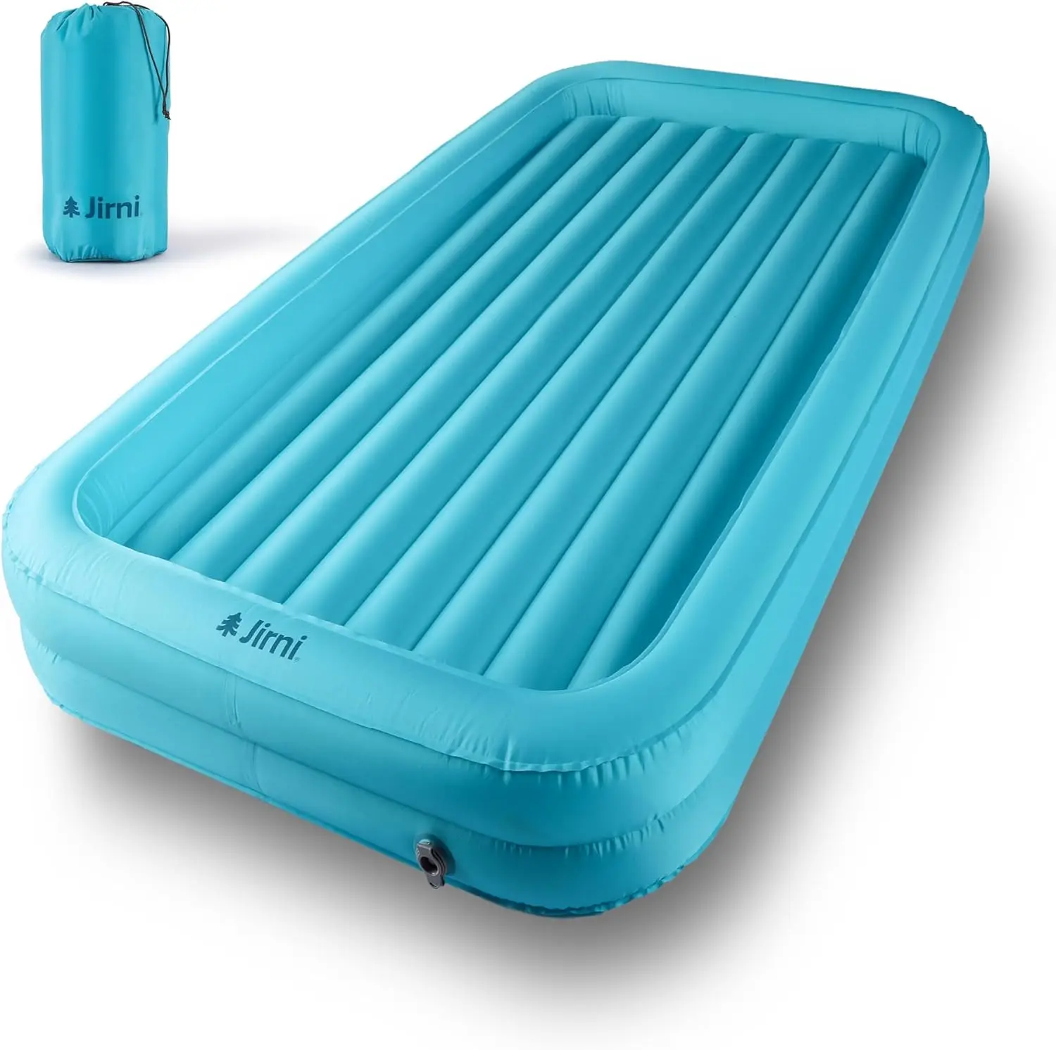 

Ultralight Kids Travel Bed with Bumpers & Pump Sack - Compact PVC-Free Inflatable Toddler Camping Bed for Family Trips