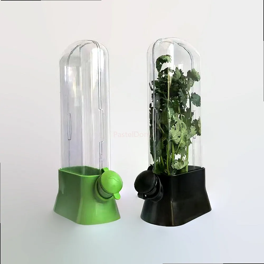 Fresh Herb Keeper Box Vanilla Vegetable Storage Container Anti-Crush Eco-Friendly Cilantro Cup for Kitchen