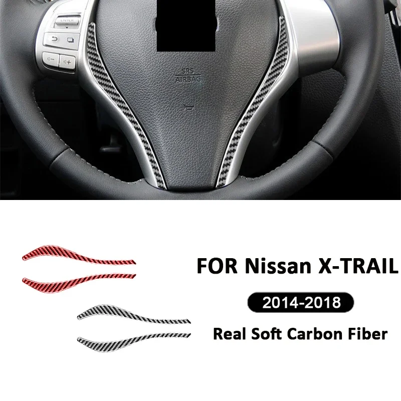 

Carbon Fiber SUV Steering Wheel Central Panel Trim Strips Decoration Stickers For Nissan X-TRAIL 2014-2018 Interior Accessories