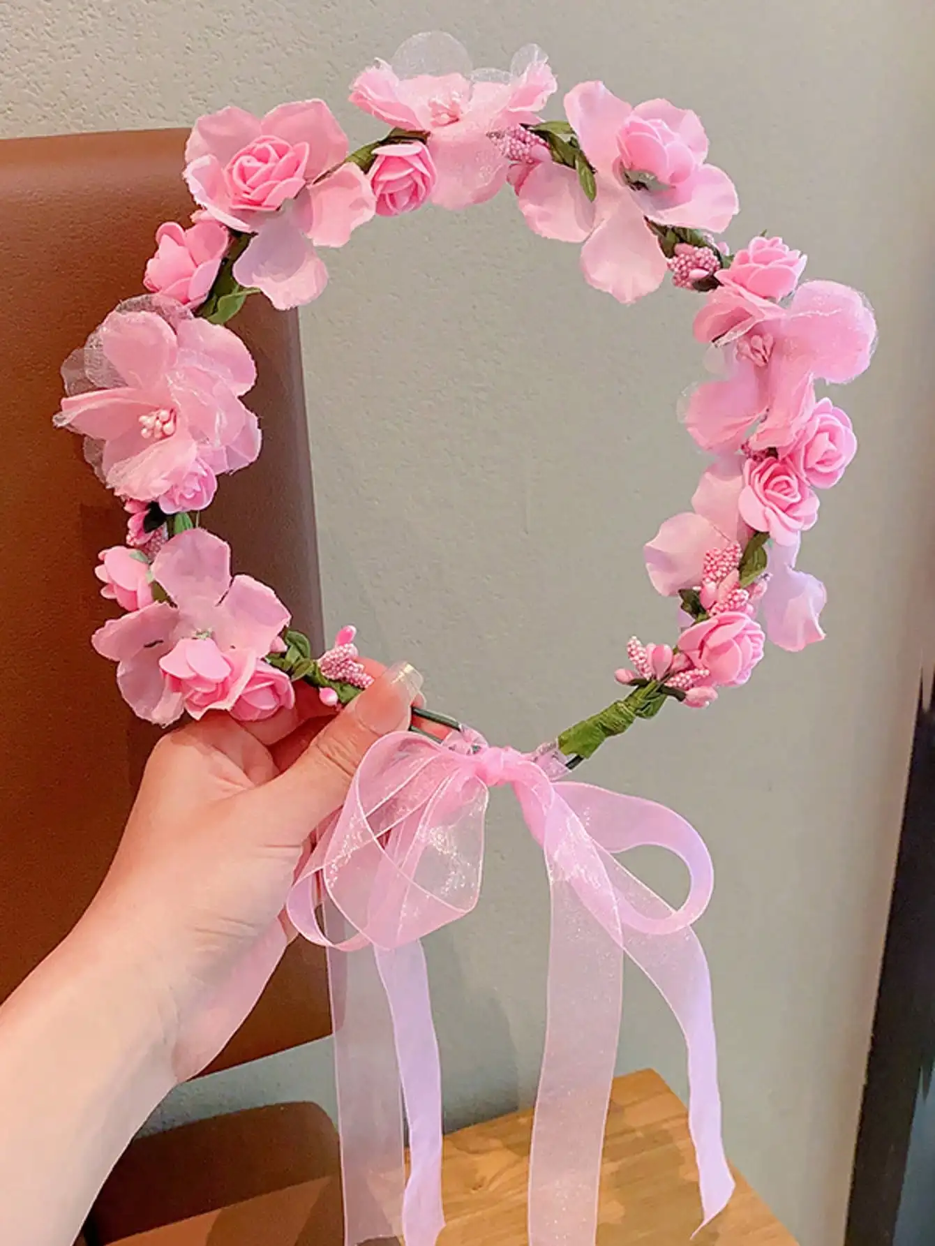 

1pc Simulated Woven Wire Floral Headband, Handmade Artisan Headpiece, Rustic Mori Style, Suitable For Brides, Bridesmaids, Photography, Beach Resort, Studio, Wedding, Hawaiian Outfit For Women, Hair Accessories, Party, Festival Outfits, Gifts, Crown, Tiar