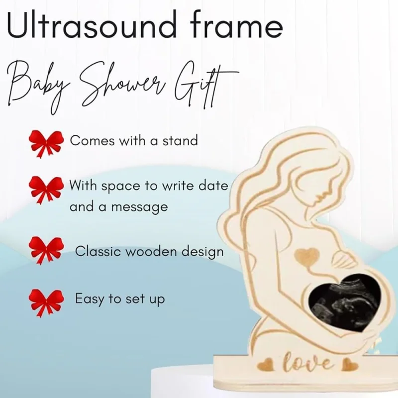 Baby Ultrasound Photo Frame Expecting Mom Gift for Pregnant Friend Sonogram Picture Frame Maternity Gifts Keepsake for Couples