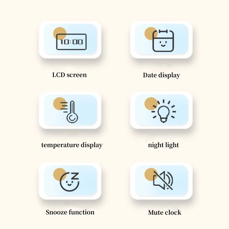 Battery Powered Digital Alarm Clock Temperature Date With Backlight Snooze Table Clock 12/24H Mute Bedside Electronic LCD Clock