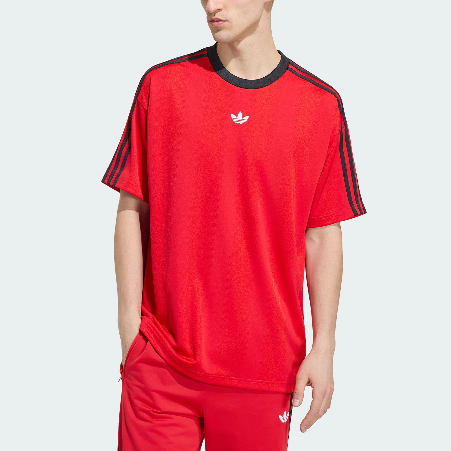 Adidas genuine new men's retro striped loose casual short sleeved T-shirt KS7408