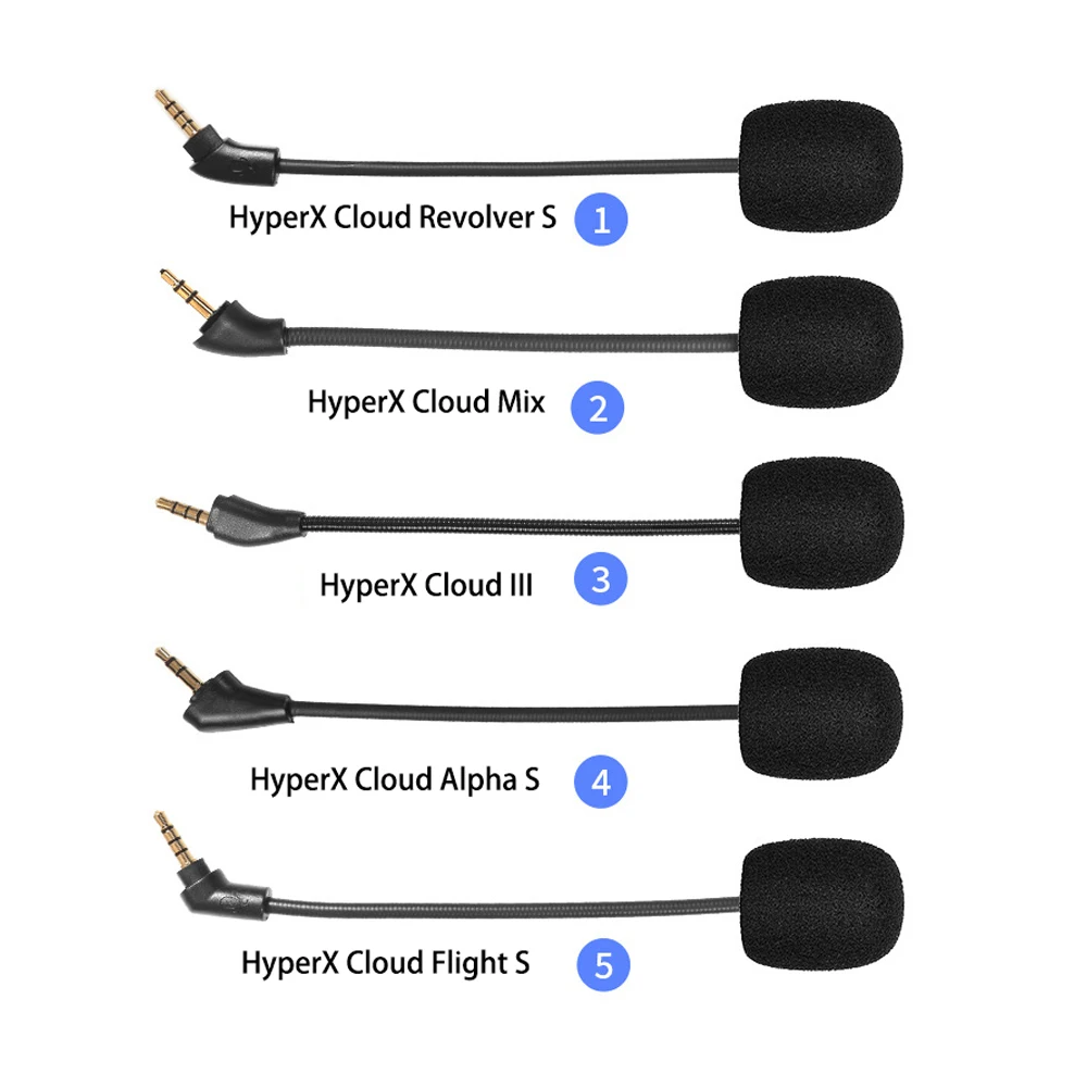 

HyperX Headset Microphone | Cloud III/Revolver S/Flight S Adaptable | Metal Conduit + Anti-Noise Foam | Blackout Voice Clarity