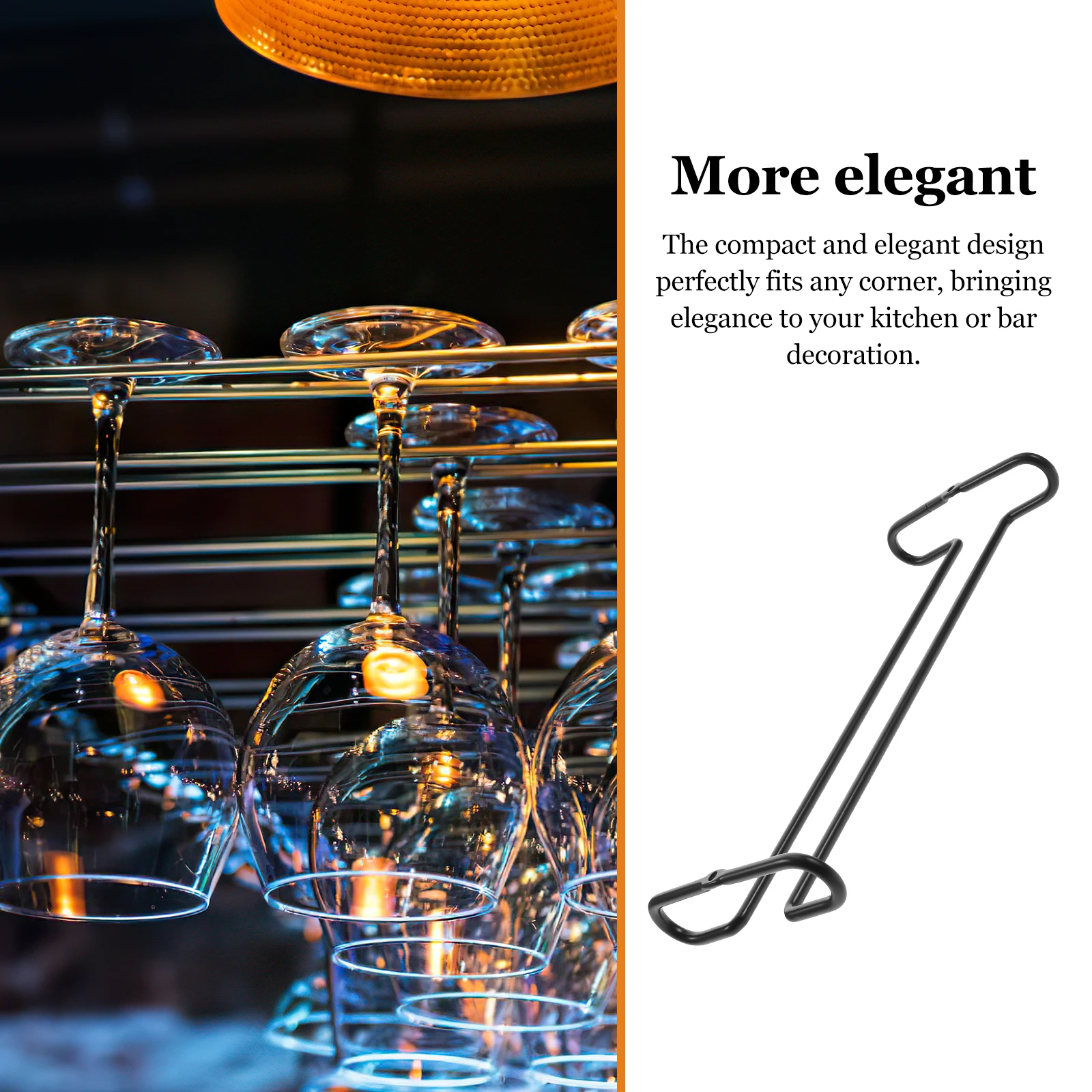 

Wine Glass Rack Upside Down Design Smooth Finish Space Saving Kitchen Bar Organizer For Goblets Cups Wine Glass Holder