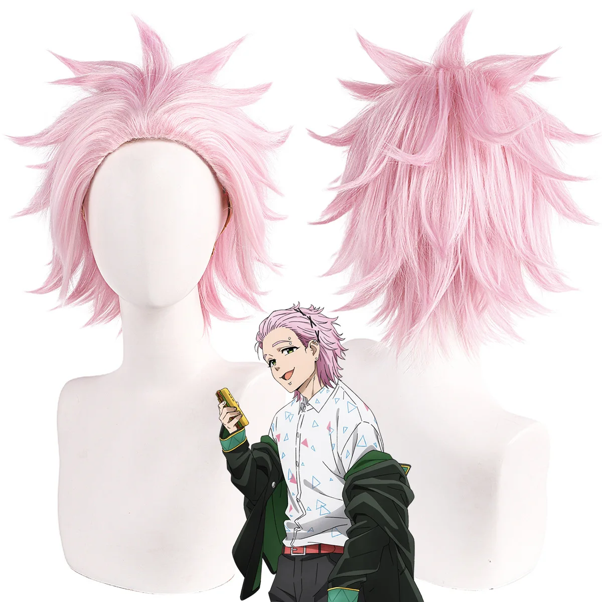 Peluca sintética corta en capas para Cosplay, pelo esponjoso de fibra resistente, disfraz de fiesta marrón claro, uso diario, estilo Anime elegante