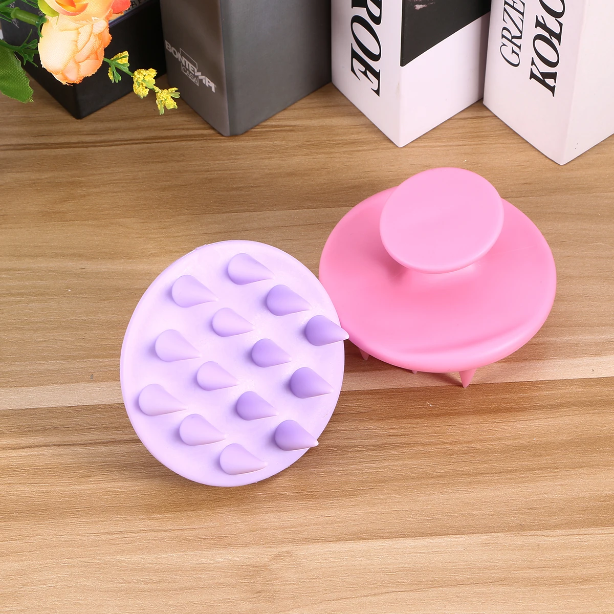 

2pcs Silicone Shampoo Brush Hair Scalp Massager Gentle Cleansing Tool For All Hair Types Safe Durable Massage Scrubber For