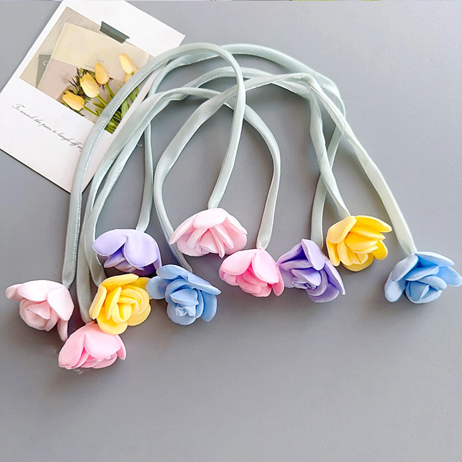 1pcs Handmade Artificial Flower Multi Colors Rose For DIY Hair Clothing Decoration Bags Dress Headband Decor Accessories