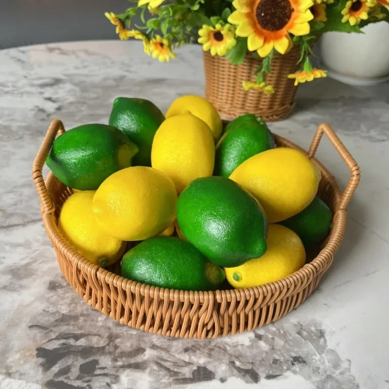 （ 6pcs Simulated Lemon False Yellow Lemon Model Artificial Foam Fruit Photography Props Decorations