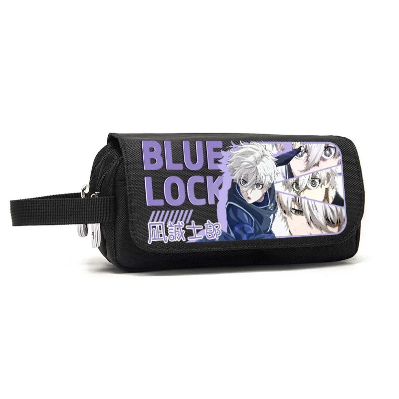 Anime blue lock cosplay bachira Meguru Seishiro Nagi cartoon Oxford cloth student PU leather flip pen bag pencil case stationery