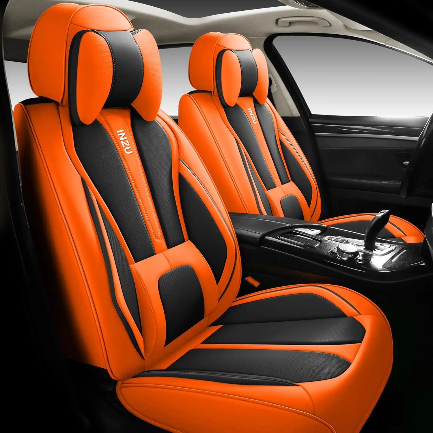 

Удобные кожаные чехлы на автомобильные сиденья с милым кроликом, защита переднего и заднего сиденья, подходит для седана, внедорожника, 5-местный полный комплект, универсальный комплект (B