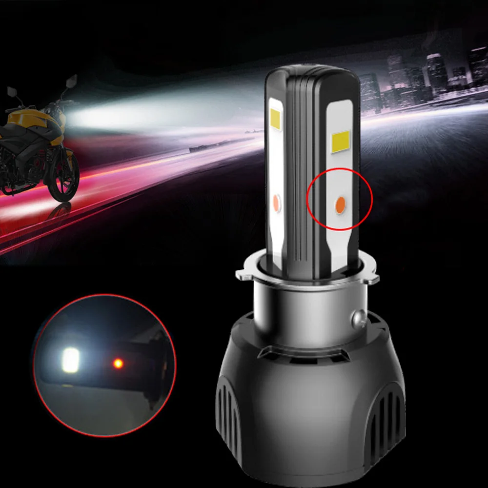 H4 BA20D H6M Motorcycle LED Headlight Bulb,40W 4400LM Super Bright H6 High Low Beam LED Bulb for Motorcycle Car eBike.