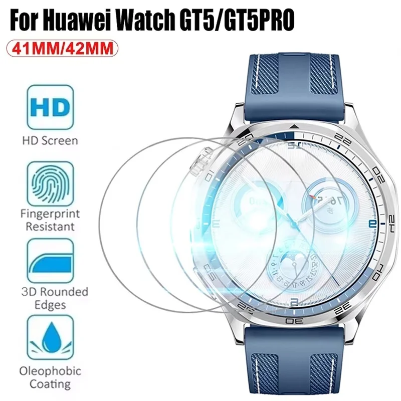 1-5Pcs Anti Scratch Protection Tempered Glass Screen Film For Huawei Watch GT5 Pro Clear Touch Sensitive Smartwatch Tools Kit