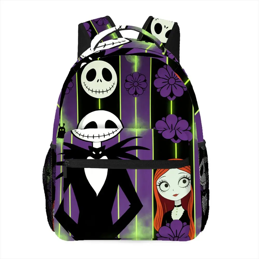 

1 шт., рюкзак Dark Mystery Atmosphere Design Jack Skellington & Sally, прочная, повседневная, стильная сумка на плечо для повседневного использования
