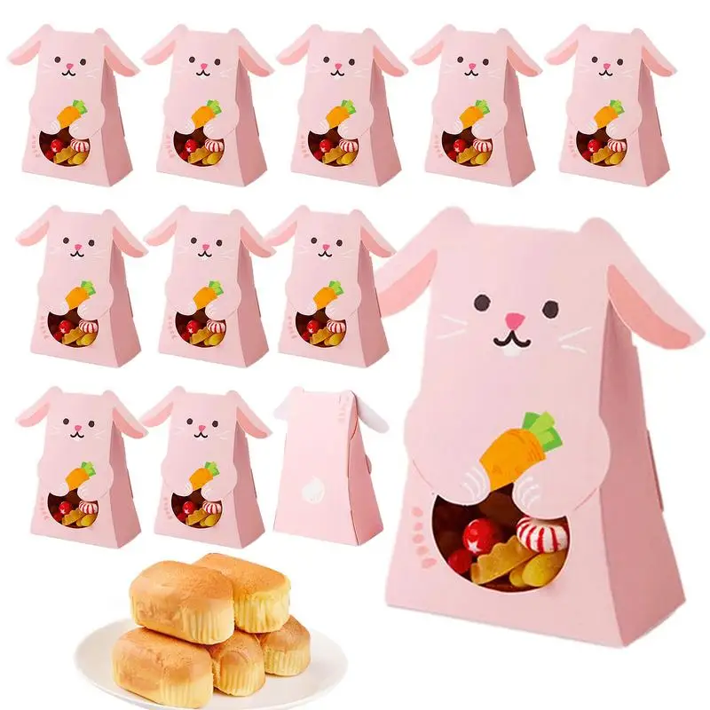 12pcs/lot Lovely Dog Cat Candy Box Cute Animal Gift Box Paper Gift Bags With Window For Kids Birthday Party Supplies&Decorations