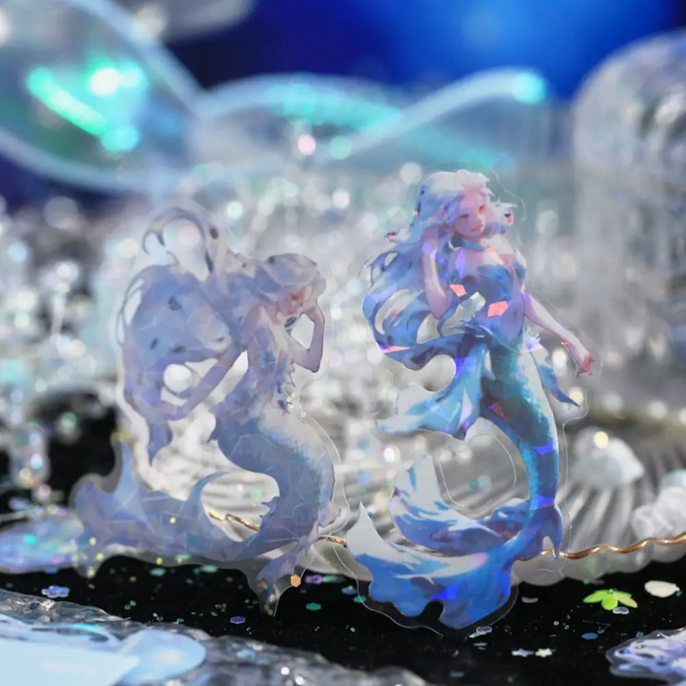 30pcs/bag Creative Dreamy Endless Ocean Sticker PVC Aesthetic DIY Material Sticker Sparkling Shiny Decorative Decals Album