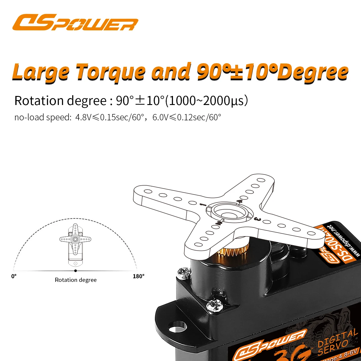 DSpower 4.3g 0.7kg Serwo Metal Gear Cyfrowe wodoodporne serwo do gąsienic RC 1/10 Samochód Łódź Samolot Helikopter Robot Model WLtoy