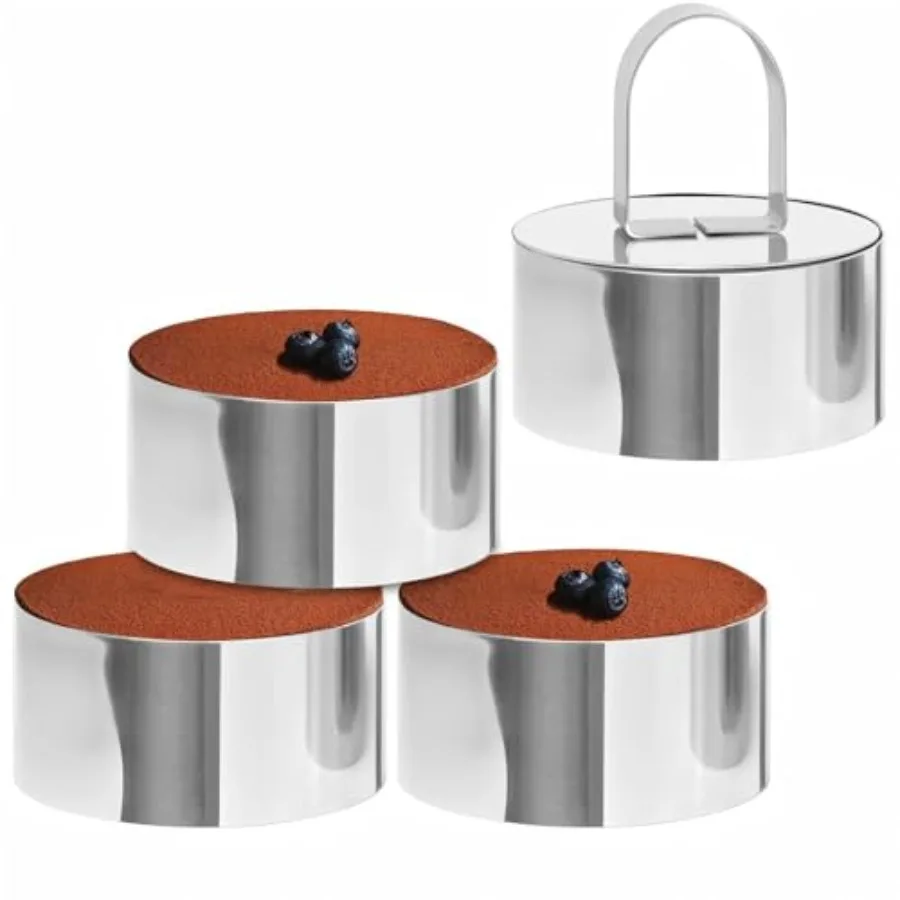 

4 упаковки 3 формы для выпечки из нержавеющей стали с кольцом для выпечки Professiol, форма для пищевых колец для приготовления пищи, выпечки, легкосъемное кольцо для пышных колец