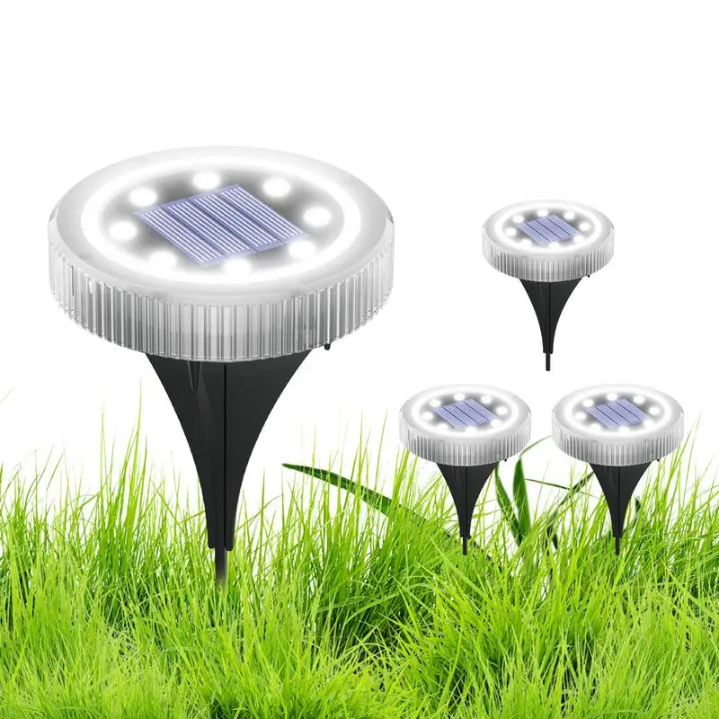 Imagem -02 - Impermeável Solar Ground Lights Iluminação de Paisagem ao ar Livre Bright Led Solar Buried Disk Lights Decoração de Jardim