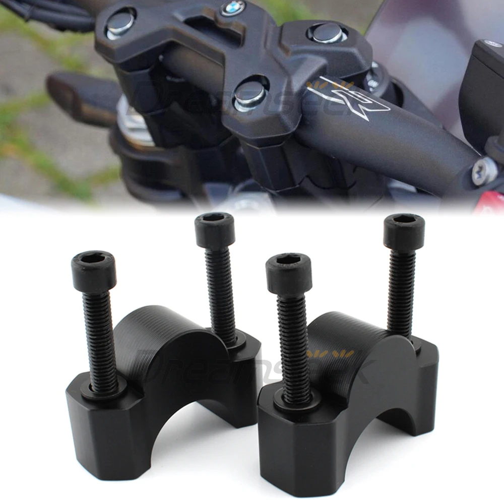 

Pair Handlebar Riser Clamp Move Back for BMW S1000R 2021 2022 2023 Black Motorcycle Handle Bar Risers Mount Adapter CNC Aluminum