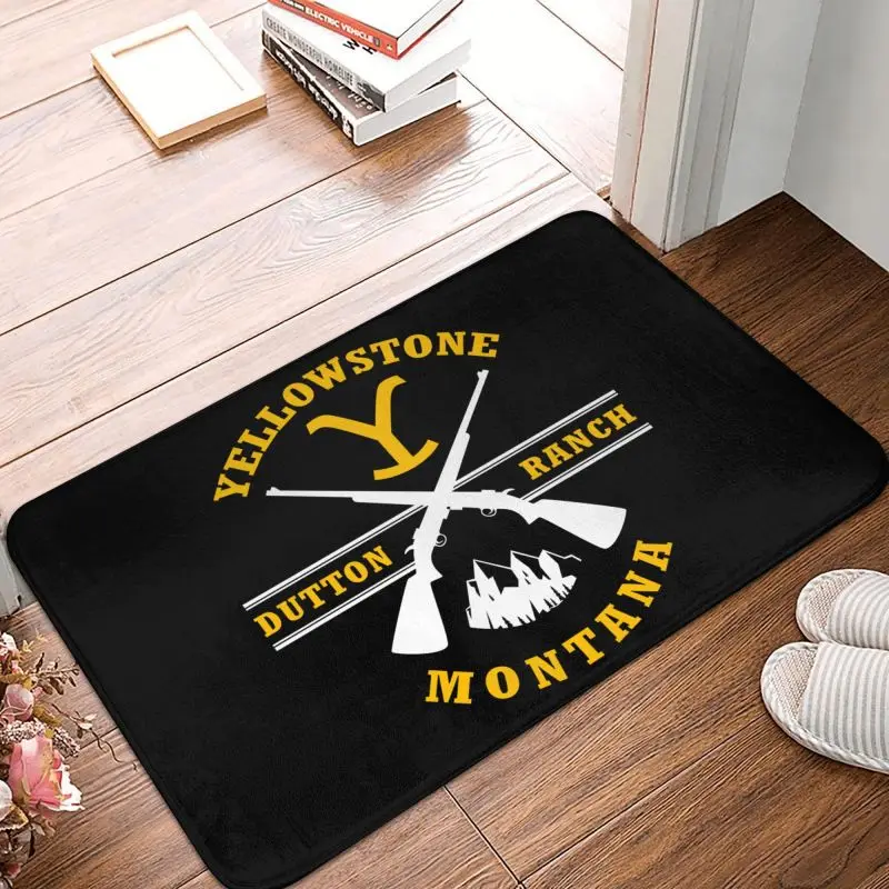 Yellowstone Dutton Ranch Guns Doormat Non-Slip Kitchen Bath Mat Garden Garage Door Floor Entrance Carpet Rug