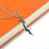 Anime Solo And Leveling Necklace Short Blade Pendant Necklace Sung Jin-woo Yoo Jin-ho Necklace Jewelry Cosplay Props Gifts