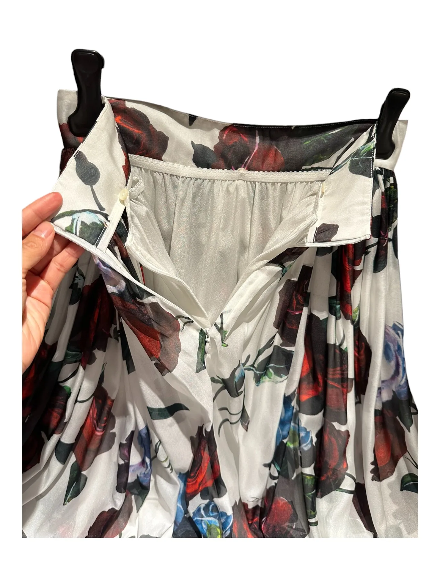 2024 Fashion Women Spring Summer Silk Fabric Printed Flower Shirt Skirt Set Sicilian High Quality Luxury Brand Designer