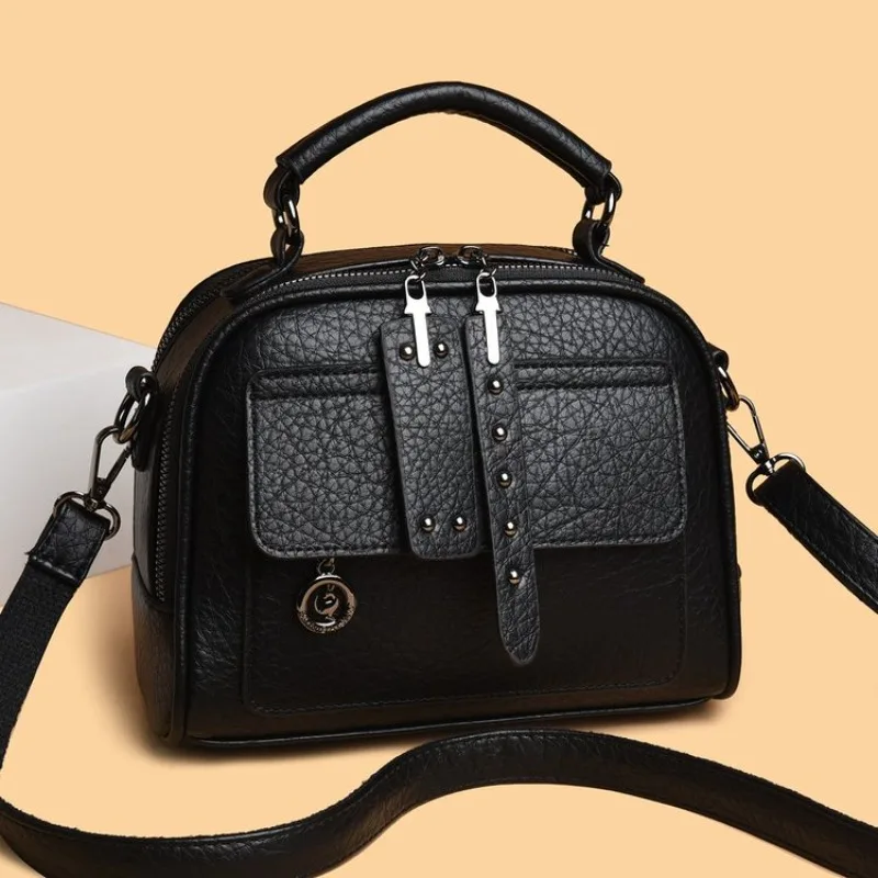 

Stylish Business Diaper Bag Luxury Vintage Crossbody Tote Minimalist Leather Shoulder Purse for Ladies Original Textured